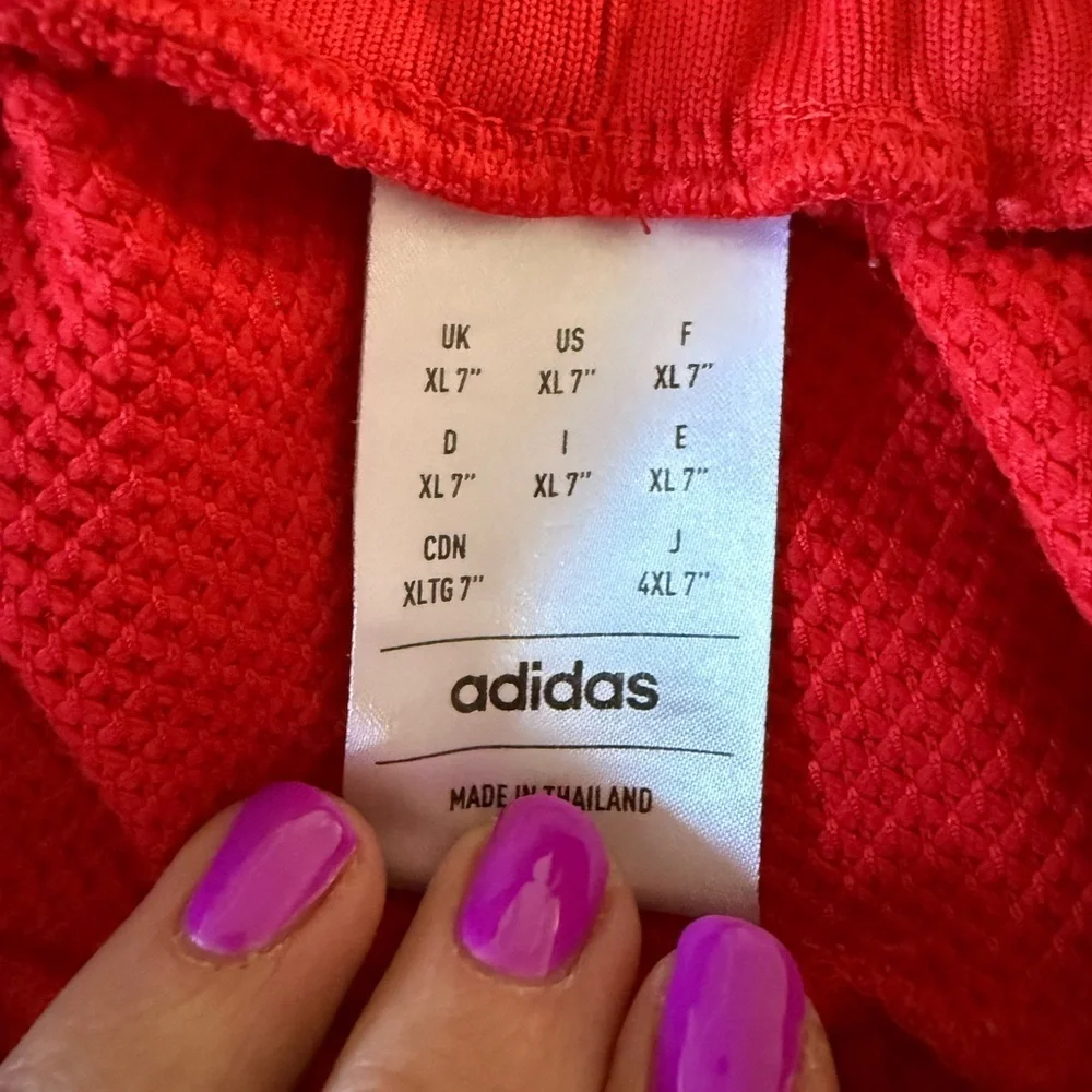 Men’s Adidas Red Athletic Shorts, 7”, Size XL